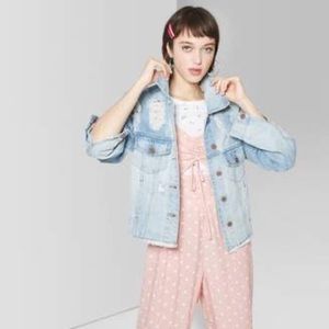 Wild Fable Heavy Distressed Light Wash Jean Jacket